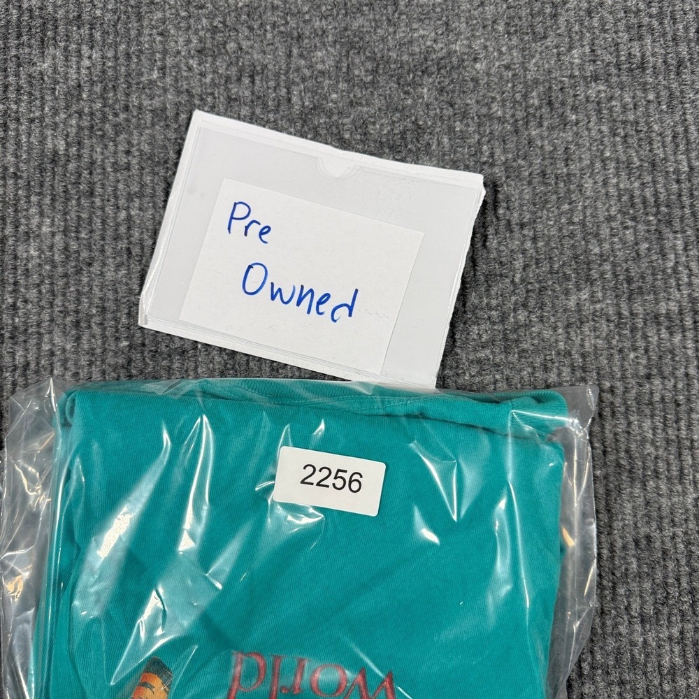 Vintage Walt Disney World Mickey Character Letter Spell Out Teal Graphic Tee Y2K - Picture 8 of 8